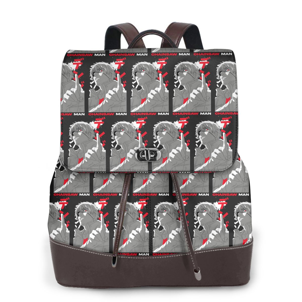 Leather Work Rucksack Mens - Anime Chainsaw Man Devil Women Soft