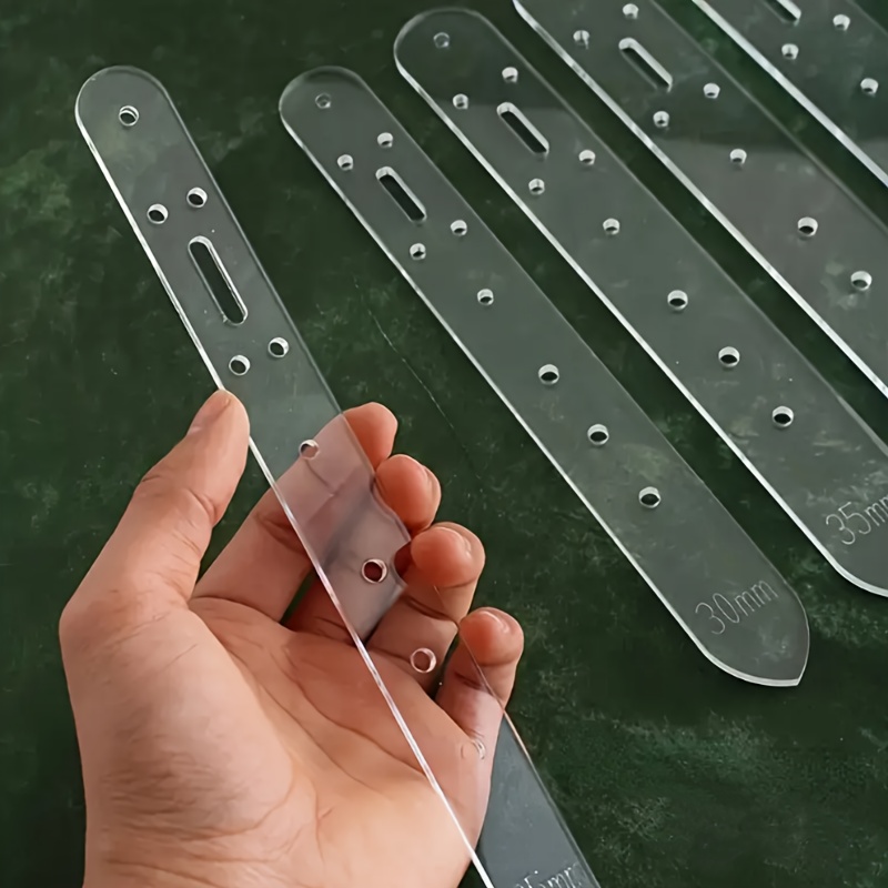 Rivet Setter Tool - 5PCSplastic Belt Hole Punching Template Set，Leather