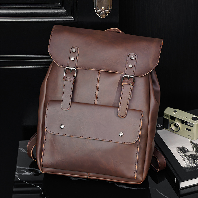 Vintage Men's Leather Backpack - Leather Work Rucksack Mens 评论和价格