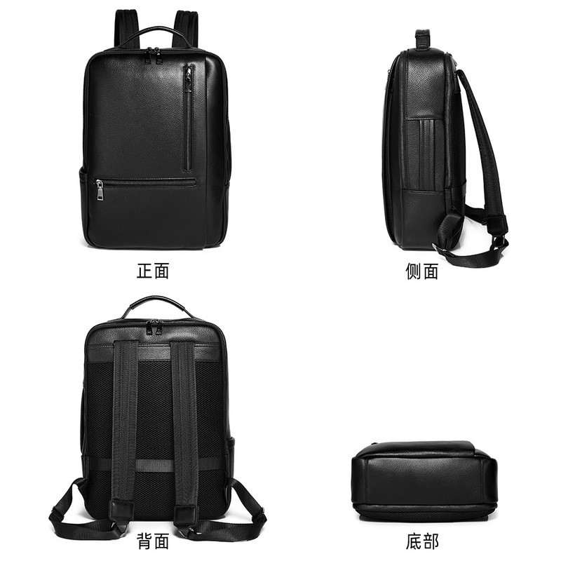 Black Genuine Leather Laptop B - Leather Work Rucksack Mens 评论和价格