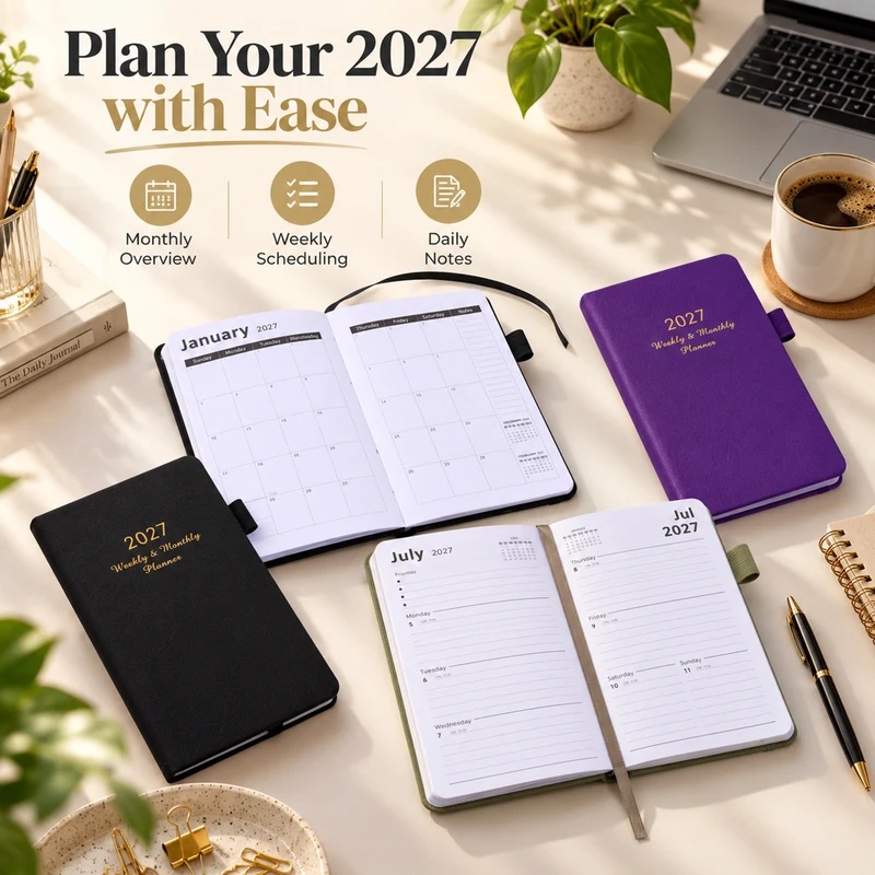 2027 Weekly & Monthly Planner, - Leather Work Diary Covers 评论和价格