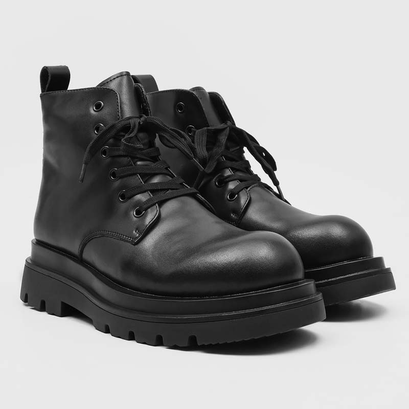 Black Men's Casual Leather Boo - Leatherwork Designs 评论和价格