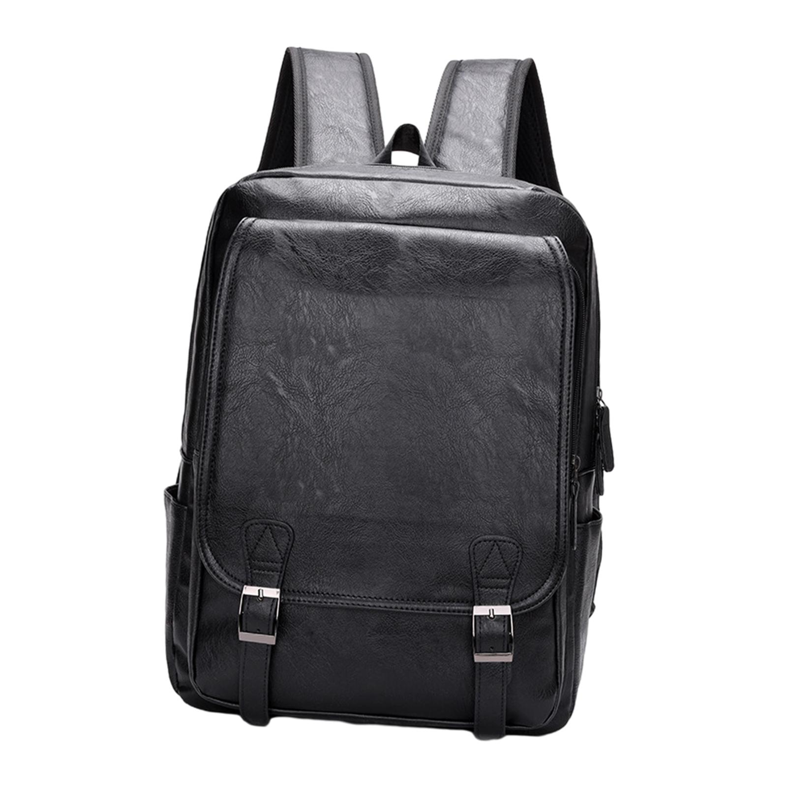 Men's PU Leather Laptop Backpa - Leather Work Rucksack Mens 评论和价格